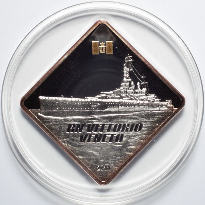 2011 Palau Italian Battleship RN Vittorio Veneto $10 Proof Silver