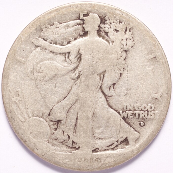 1916-D Liberty Walking Silver Half Dollar