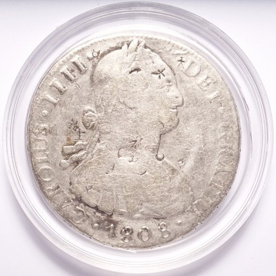 1808 Carolus IIII 8 Reale Silver Counter Stamps - Image 5