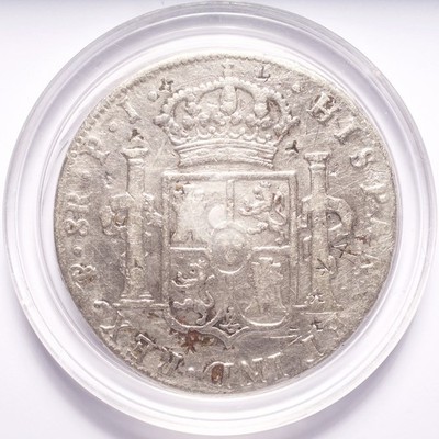 1808 Carolus IIII 8 Reale Silver Counter Stamps - Image 6