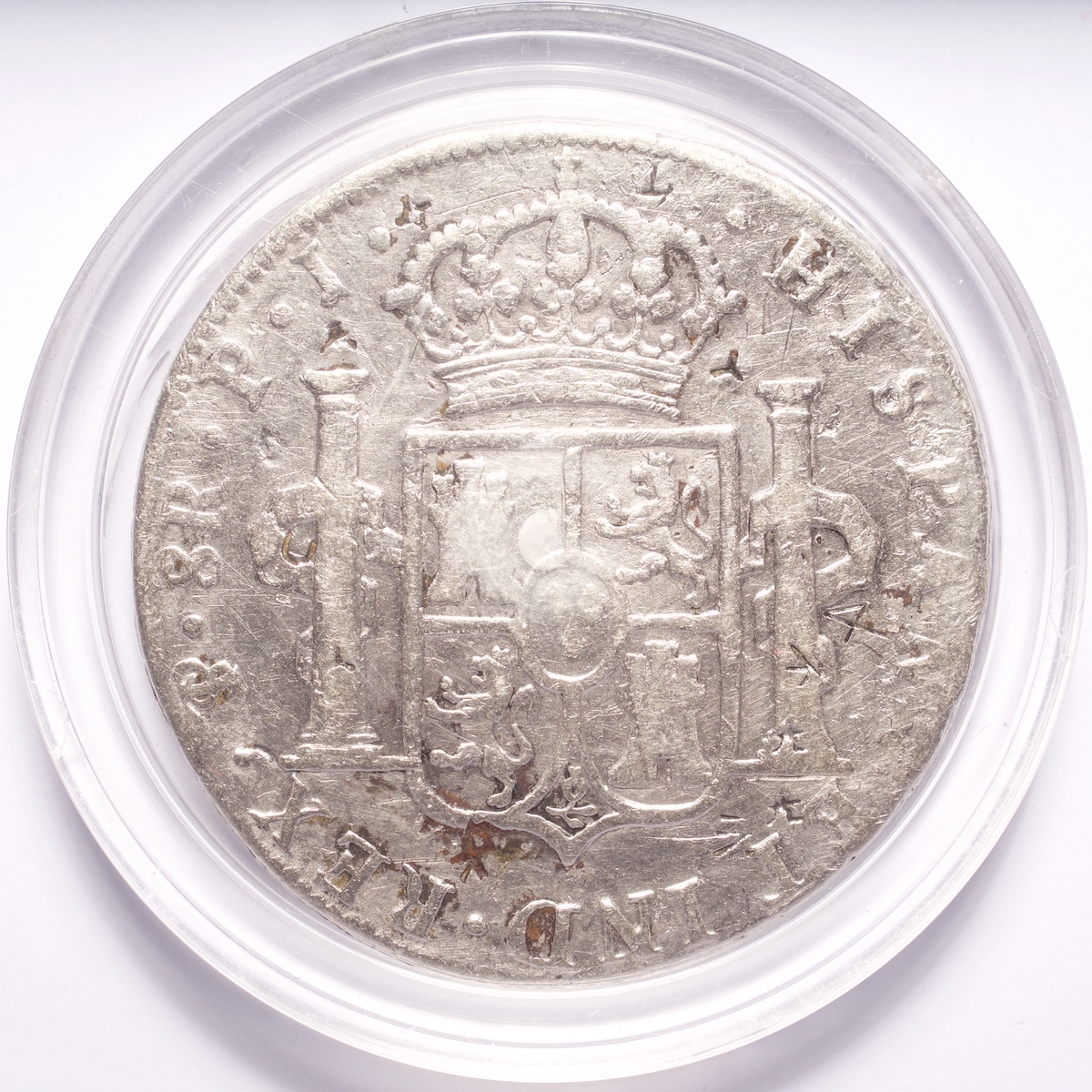 1808 Carolus IIII 8 Reale Silver Counter Stamps - Image 4
