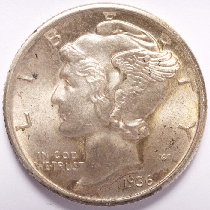 1936-D Mercury Silver Dime FB