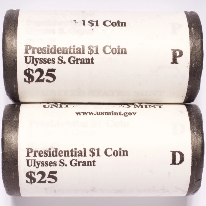 2011 P-D Ulysses S Grant Presidential Dollars 2- $25 Roll Lot