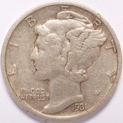 1931-D Mercury Silver Dime - Image 7