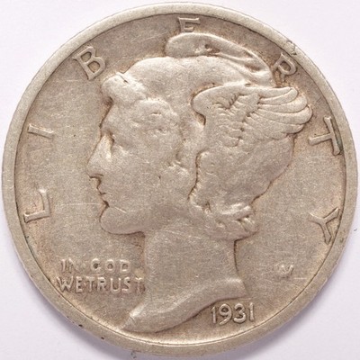 1931-D Mercury Silver Dime - Image 3