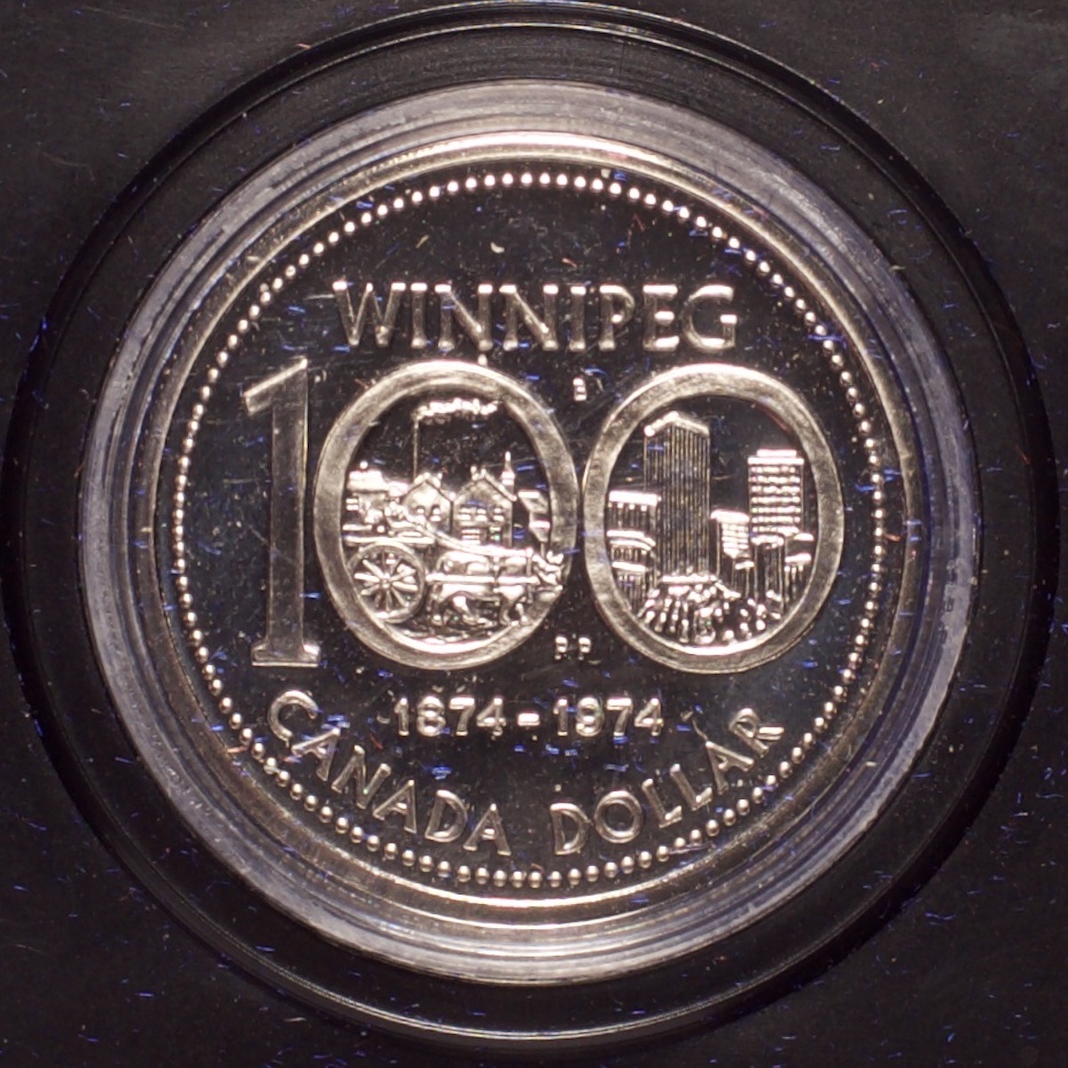 1974 $1 Winnipeg Commemorative Silver Dollar 
