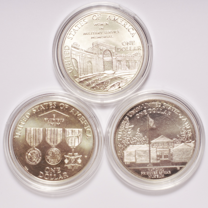 1994-W Vietnam Veterans Commemorative 3-Coin BU Silver Dollar Set - Image 3