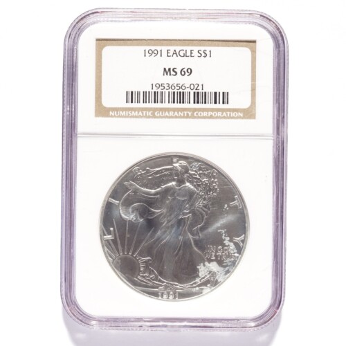 1991 Silver American Eagle Dollar NGC MS69