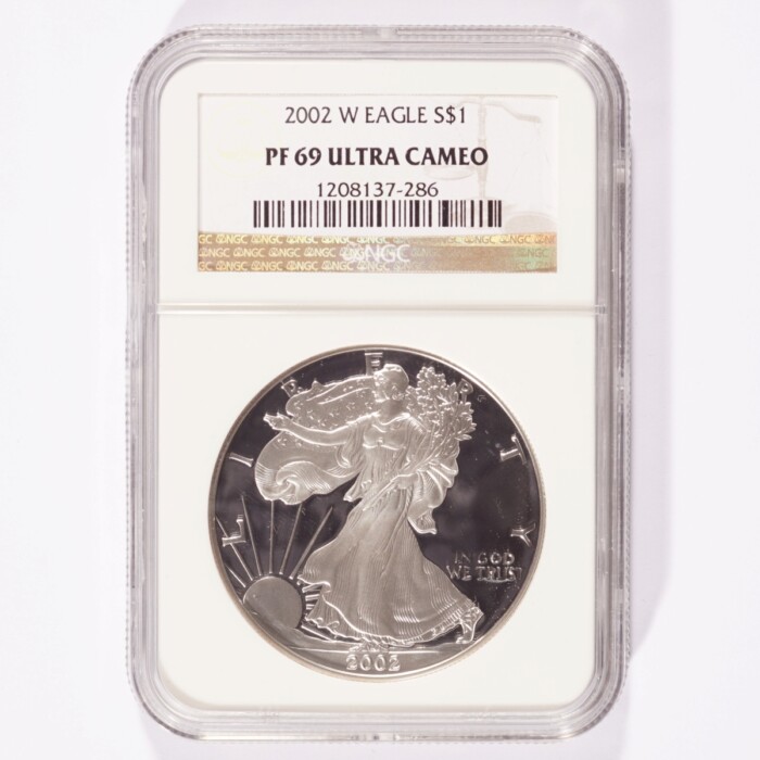 2002-W Silver American Eagle Proof Dollar NGC PF69 Ultra Cameo