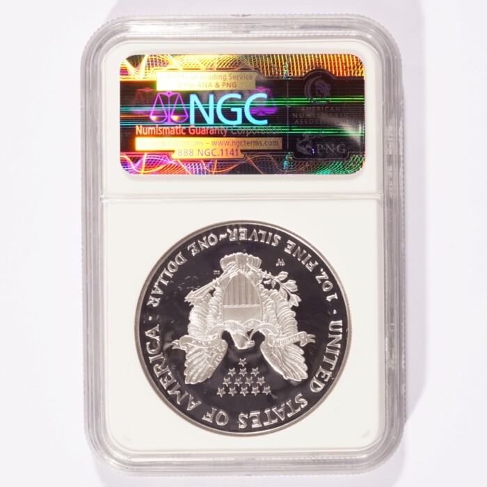 2002-W Silver American Eagle Proof Dollar NGC PF69 Ultra Cameo - Image 2