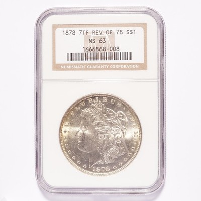 1878 Morgan Silver Dollar 7tf Rev of '78 NGC MS63 - Image 5