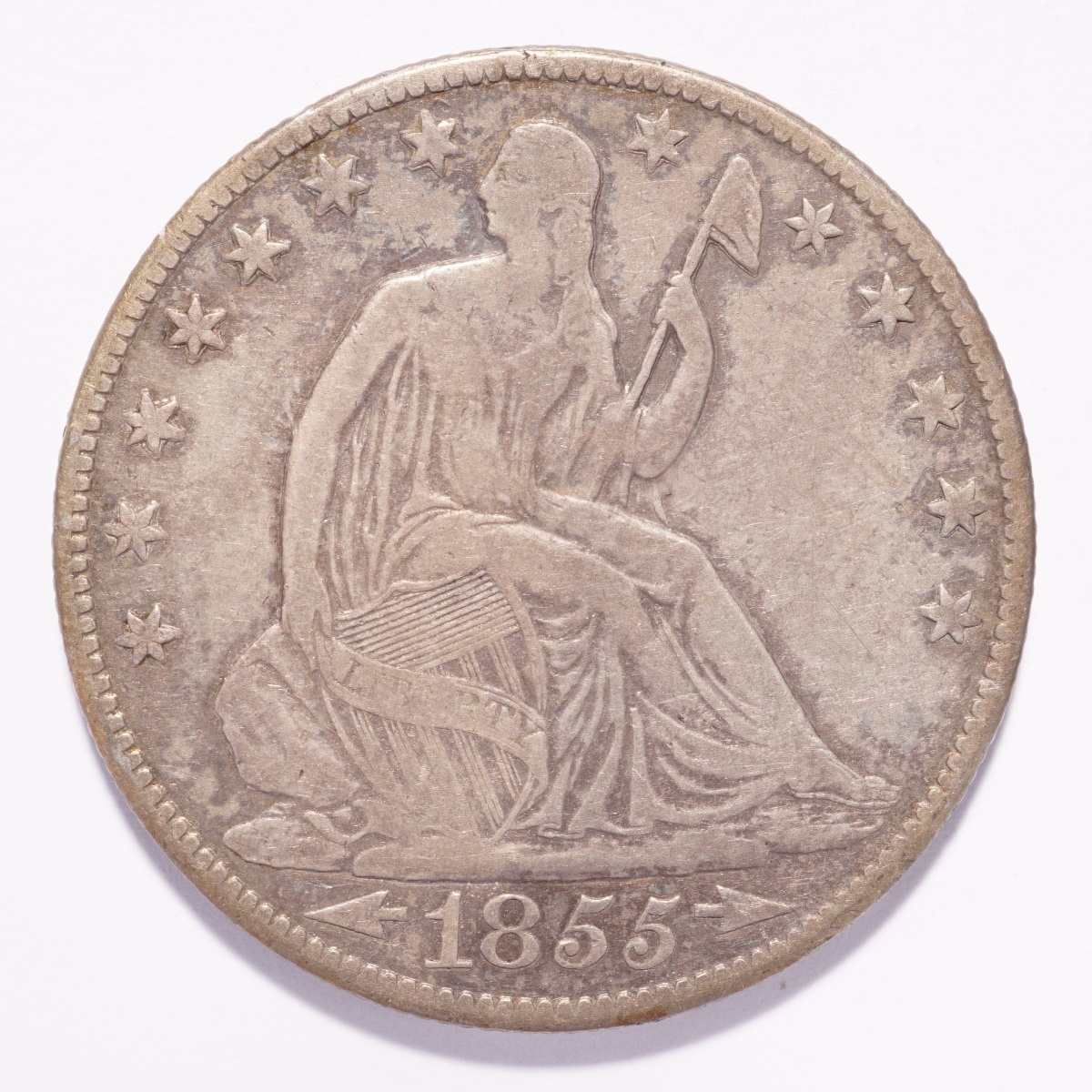 1855-O Liberty Seated Silver Half Dollar Arrows - Image 3