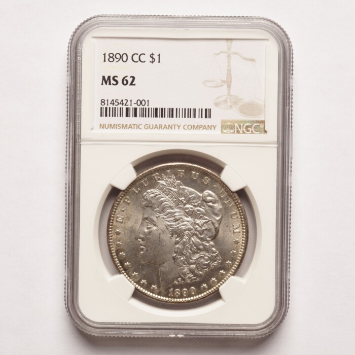 1890-CC Morgan Silver Dollar NGC MS 62