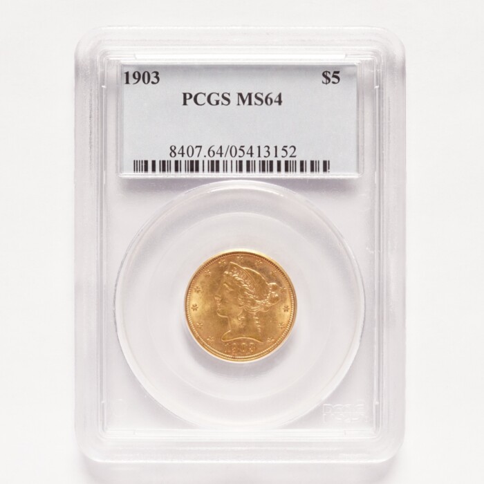 1903 Liberty $5 Gold Half Eagle PCGS MS64