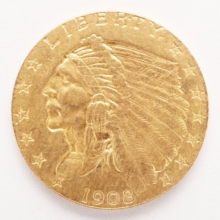 1908 Indian $2.50 Gold Quarter Eagle