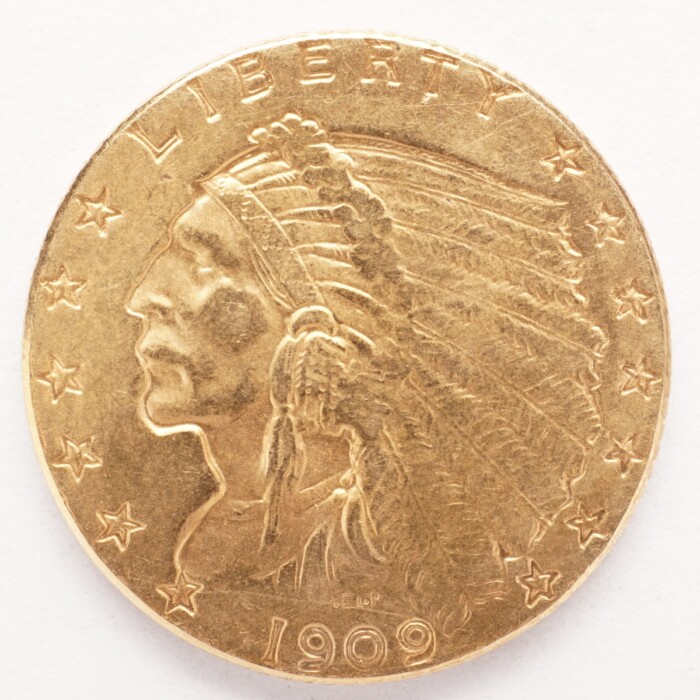 1909 Indian $2.50 Gold Quarter Eagle