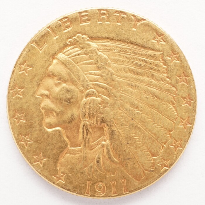 1911 Indian $2.50 Gold Quarter Eagle