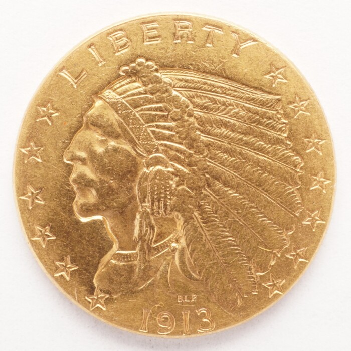 1913 Indian $2.50 Gold Quarter Eagle