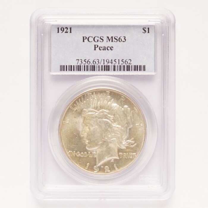 1921 Peace Silver Dollar PCGS MS63