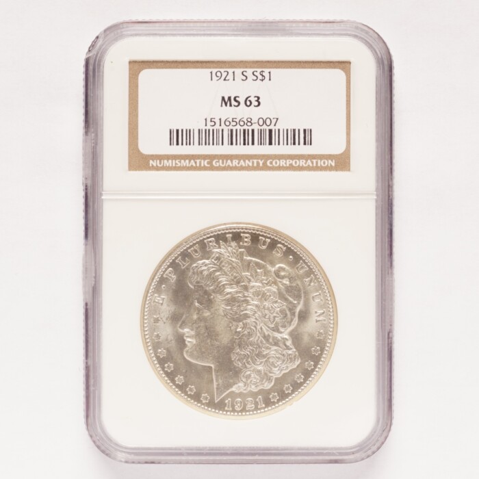 1921-S Morgan Silver Dollar NGC MS63