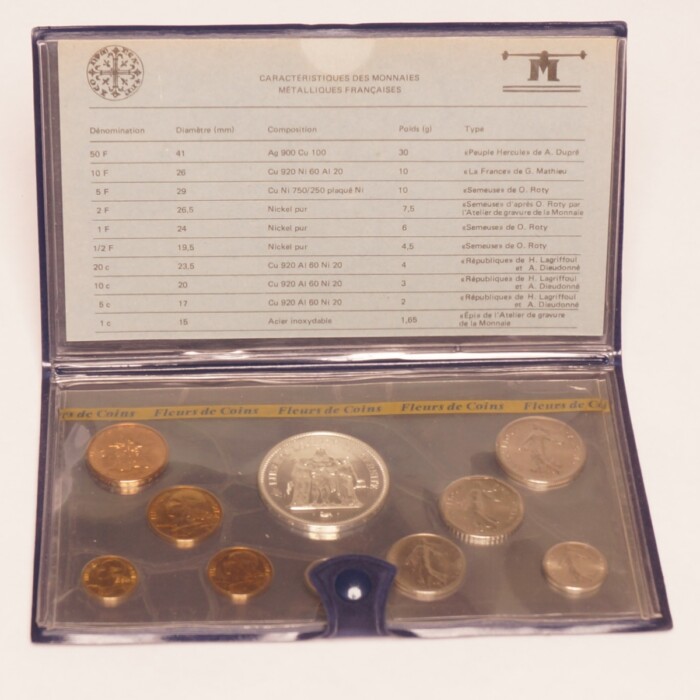 1980 Fleurs De Coins Monnaie De Paris France 10-Coin Set