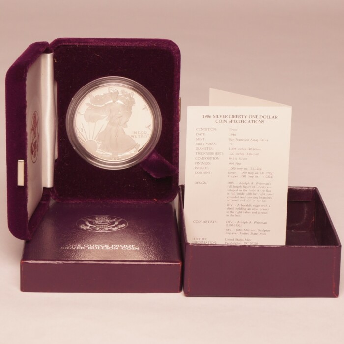 1986-S Silver American Eagle Dollar Proof