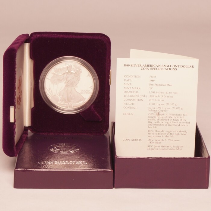 1989-S Silver American Eagle Dollar Proof