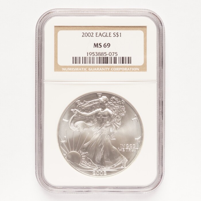 2002 Silver American Eagle Dollar NGC MS69