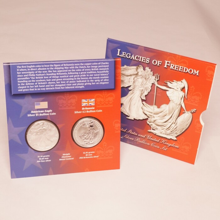 2003 Legacies and Freedom US and UK Silver Bullion Coin Set