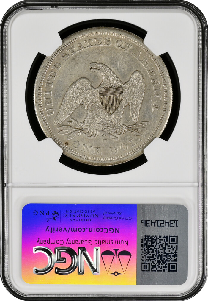 1860-O Seated Liberty Silver Dollar NGC AU55 - Image 2