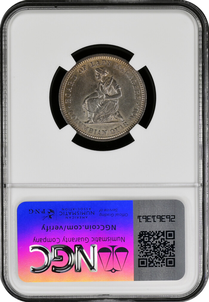 1893 Isabella Commemorative Silver Quarter NGC MS62 - Image 2