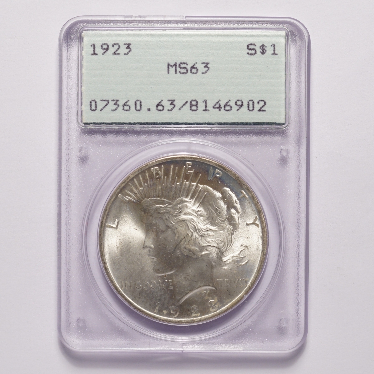 1923 Peace Silver Dollar PCGS MS63