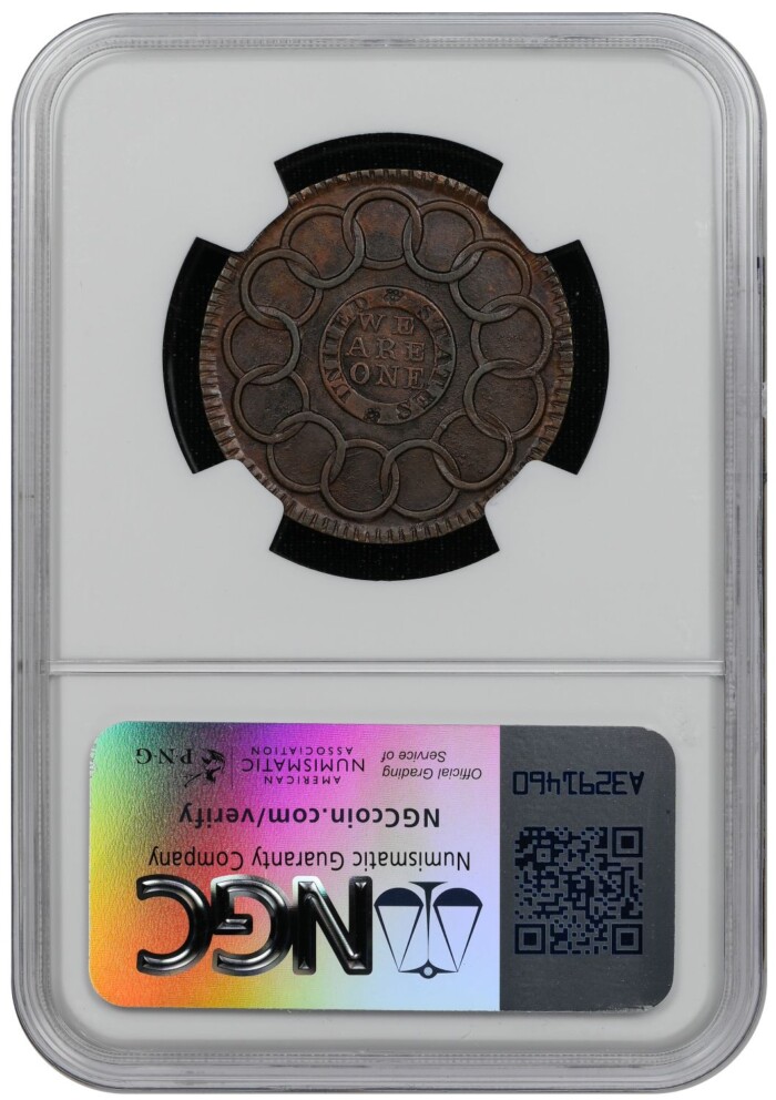 1787 Copper Fugio 1C New Haven Restrike NGC Unc - Image 2