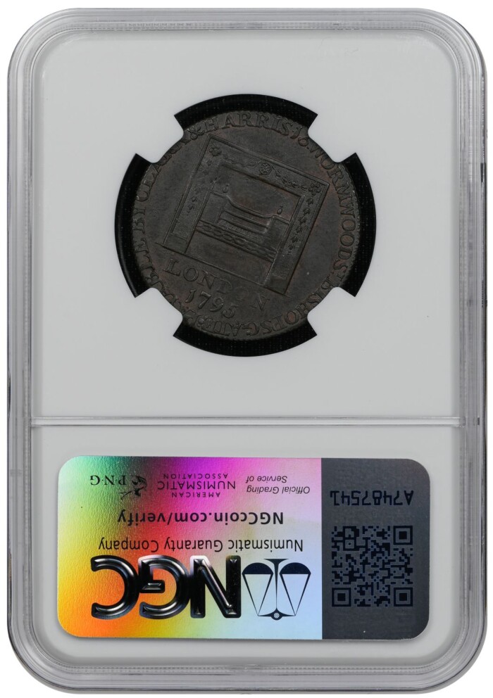 1795 R.E. Lg Buttons 1/2P Washington - Grate NGC MS62 BN - Image 2