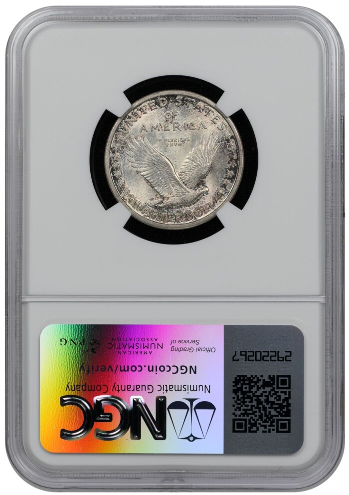 1917-D Liberty Standing Silver Quarter Type 1 NGC MS64 FH - Image 2