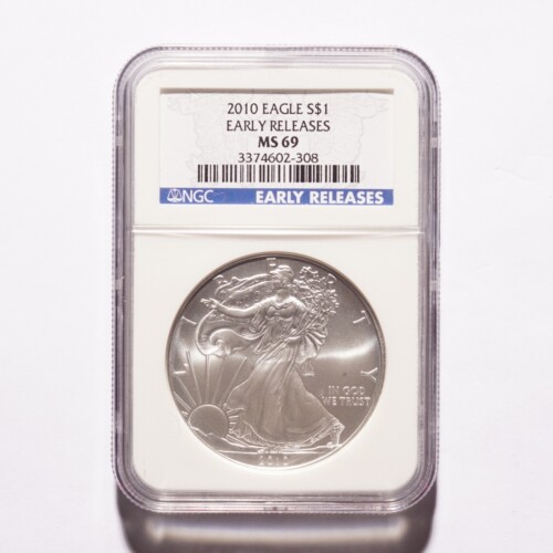 2010 Silver American Eagle Dollar NGC MS69 Early Releases