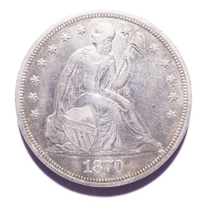 1870 Liberty Seated Silver Dollar - Image 3