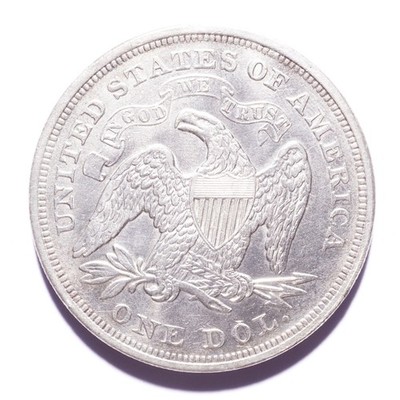 1870 Liberty Seated Silver Dollar - Image 6