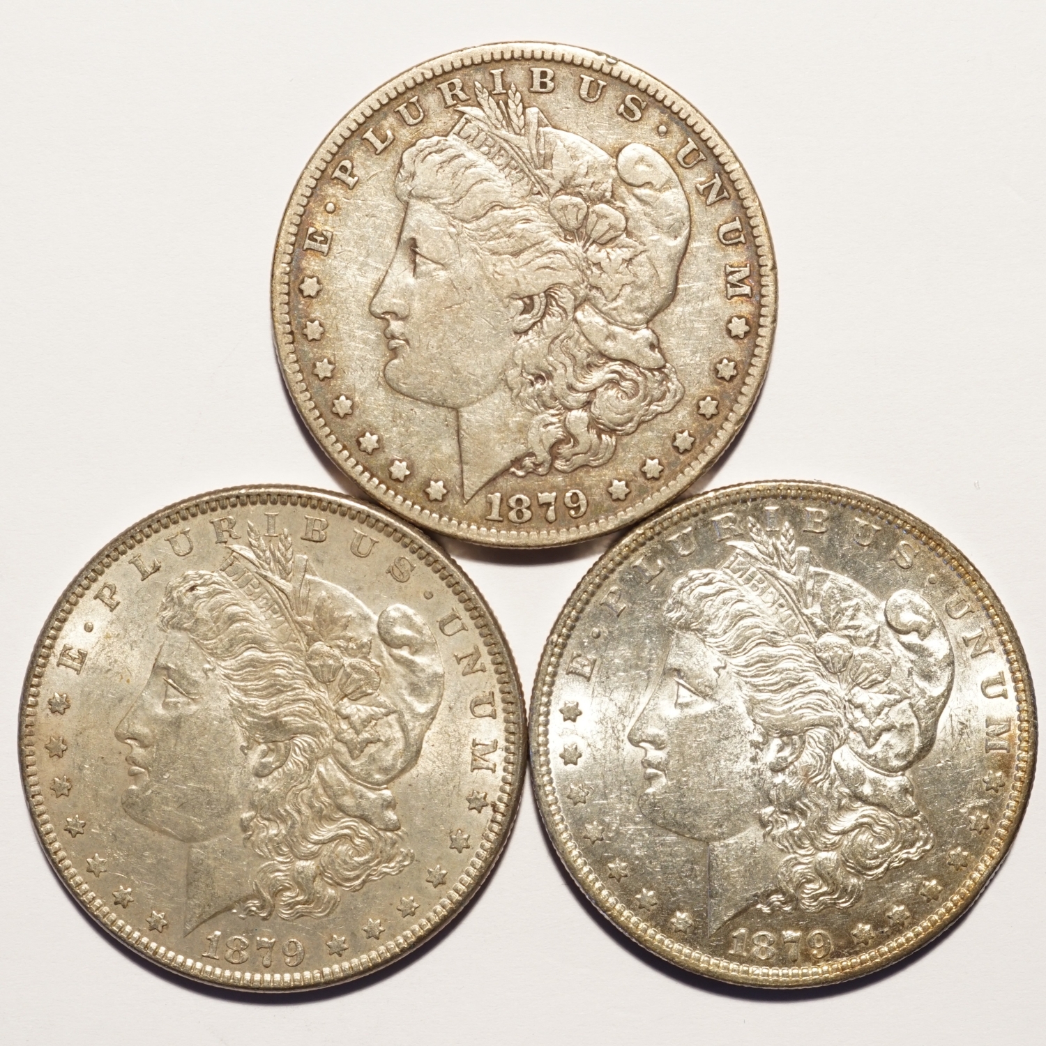 1879 Morgan Silver Dollar 3-Coin Lot