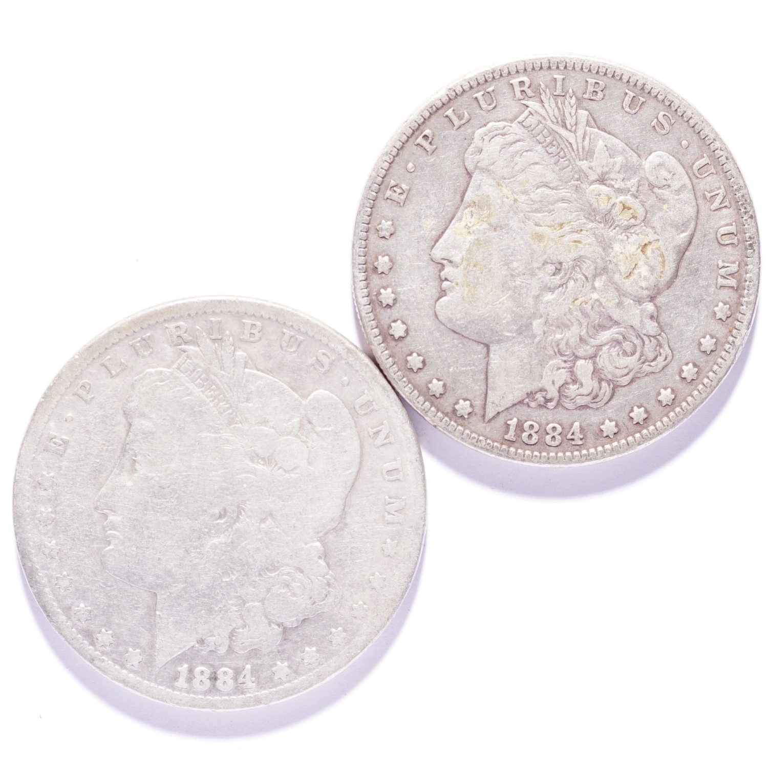 1884 Morgan Silver Dollar 2-Coin Lot