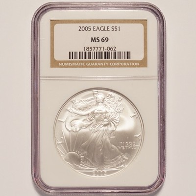 2005 Silver American Eagle Dollar NGC MS69 - Image 5
