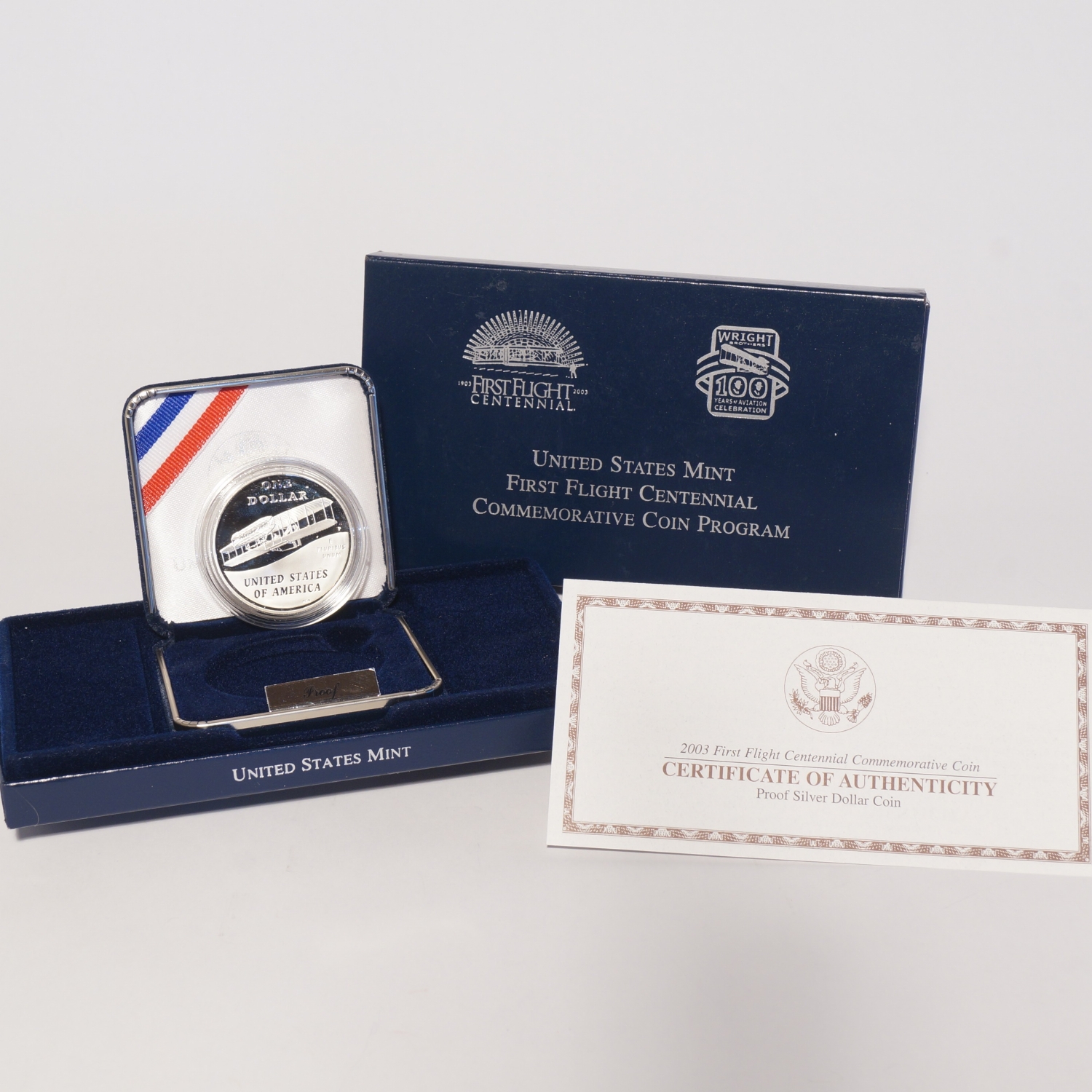 2003 First Flight Centennial Commemorative Proof Silver Dollar - Image 4