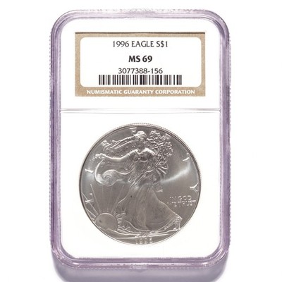 1996 Silver American Eagle Dollar NGC MS69 - Image 3