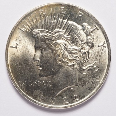 1922 Peace Silver Dollar BU - Image 3