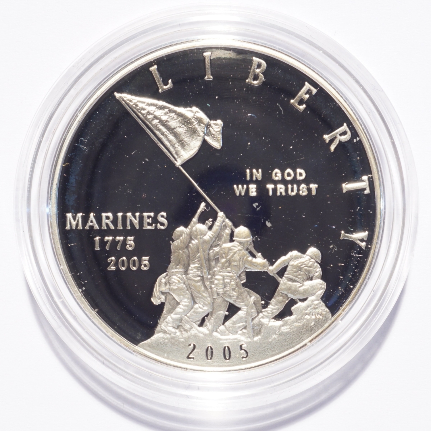 2005-P Marine Corps 230th Anniversary Commemorative Proof Silver Dollar - Image 2