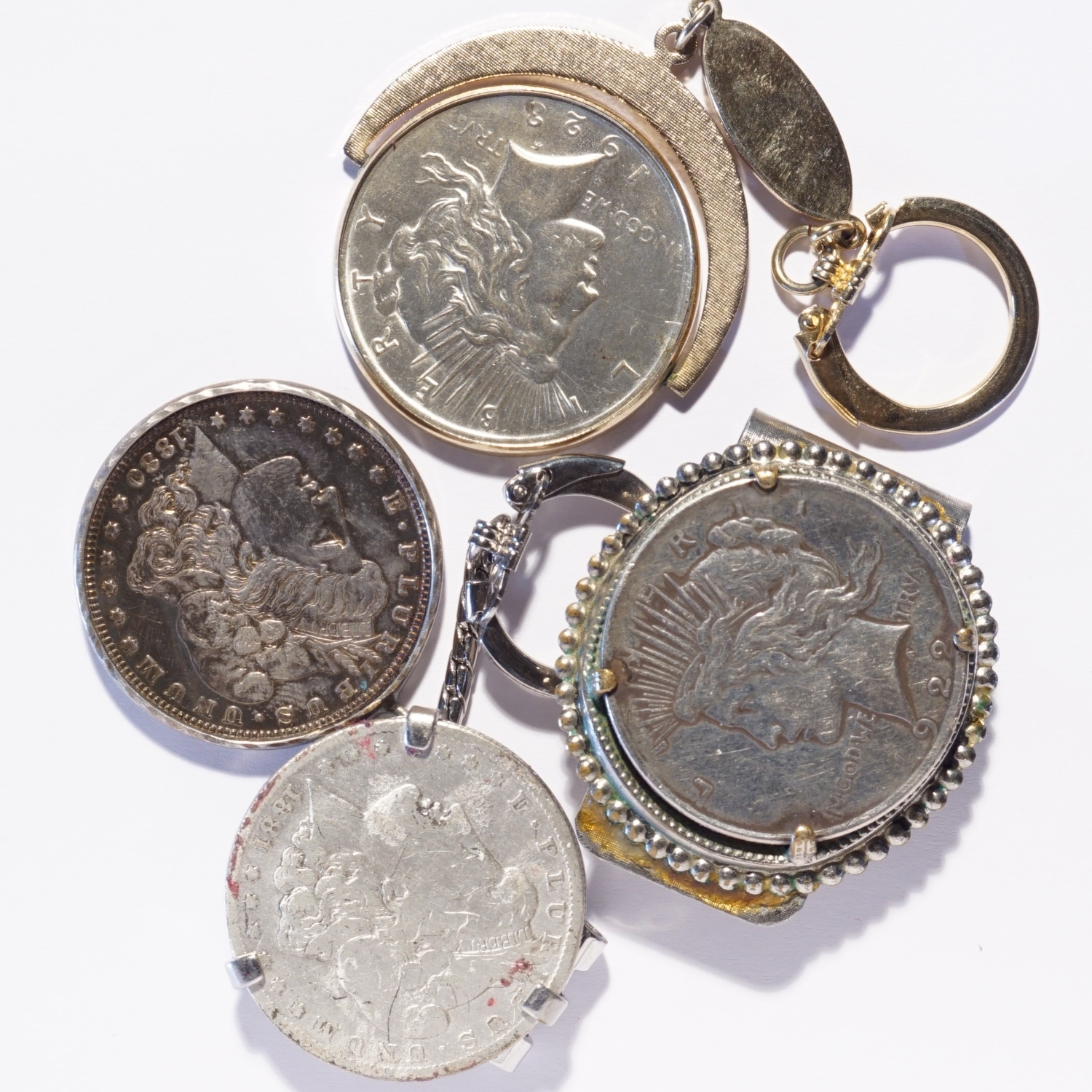 Silver Dollar Money Clips and Keychains