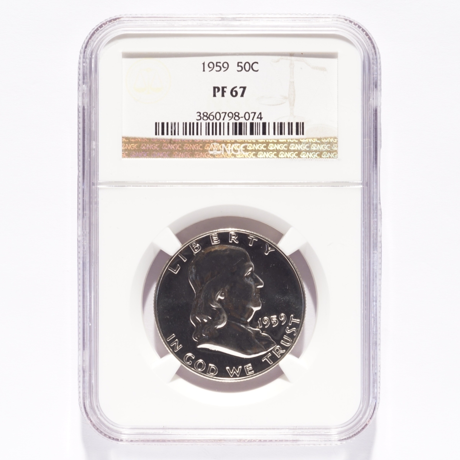 1959 Franklin Silver Half Dollar Proof NGC PR67