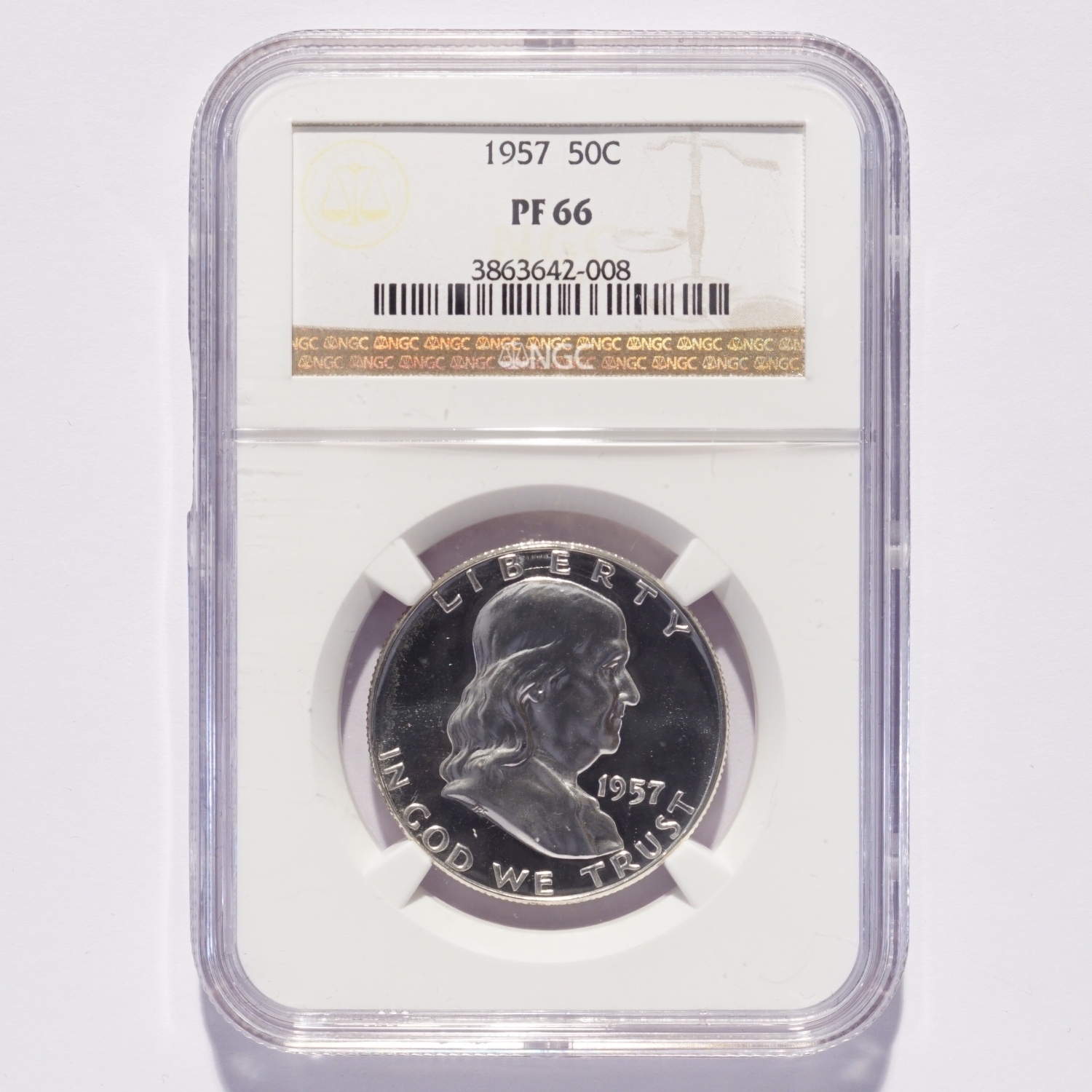 1957 Franklin Silver Half Dollar Proof NGC PR66