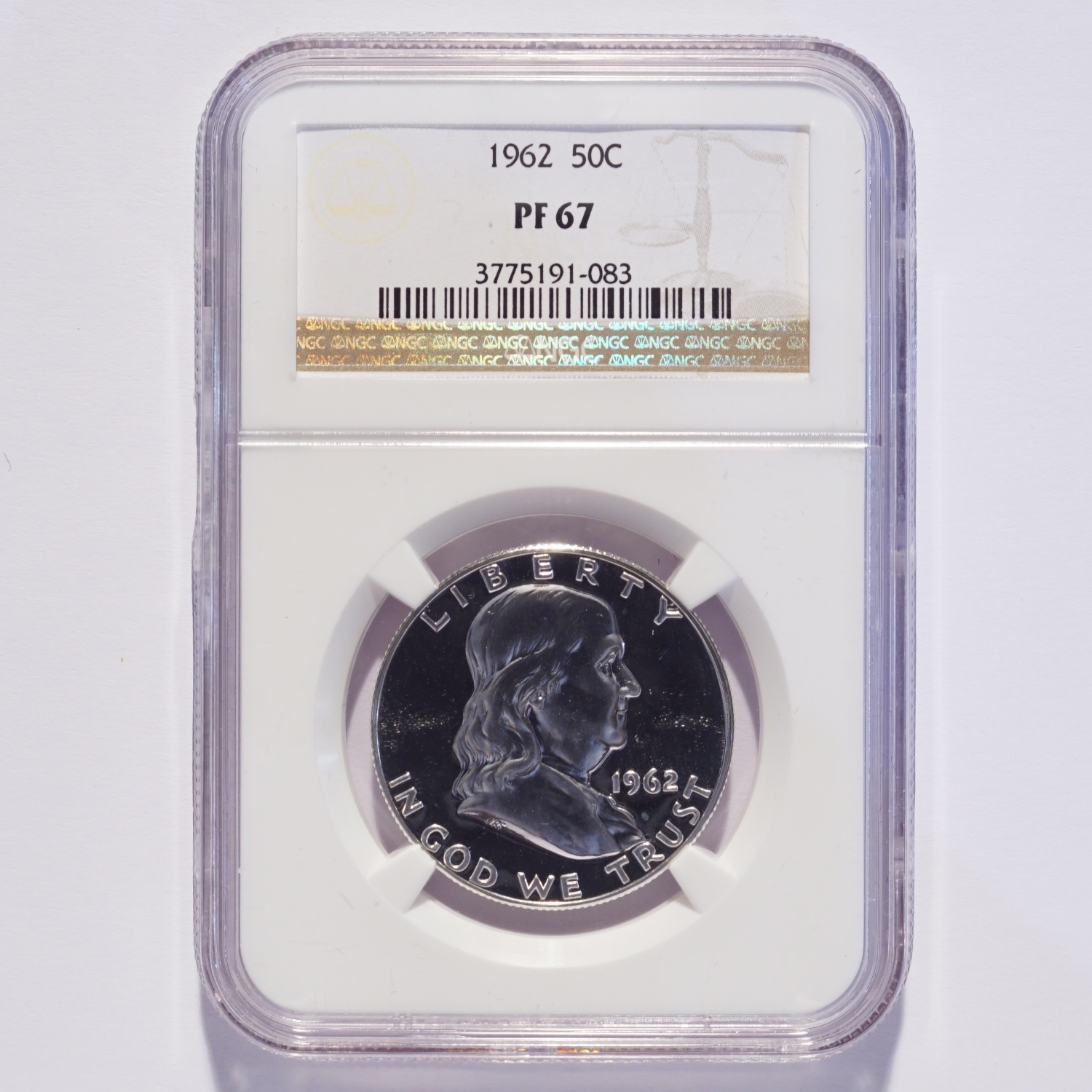 1962 Franklin Silver Half Dollar Proof NGC PR67