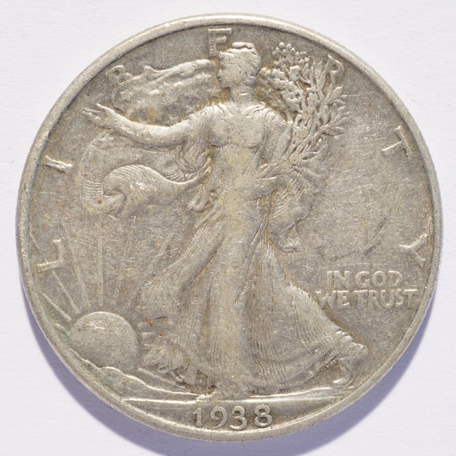 1938-D Liberty Walking Silver Half Dollar